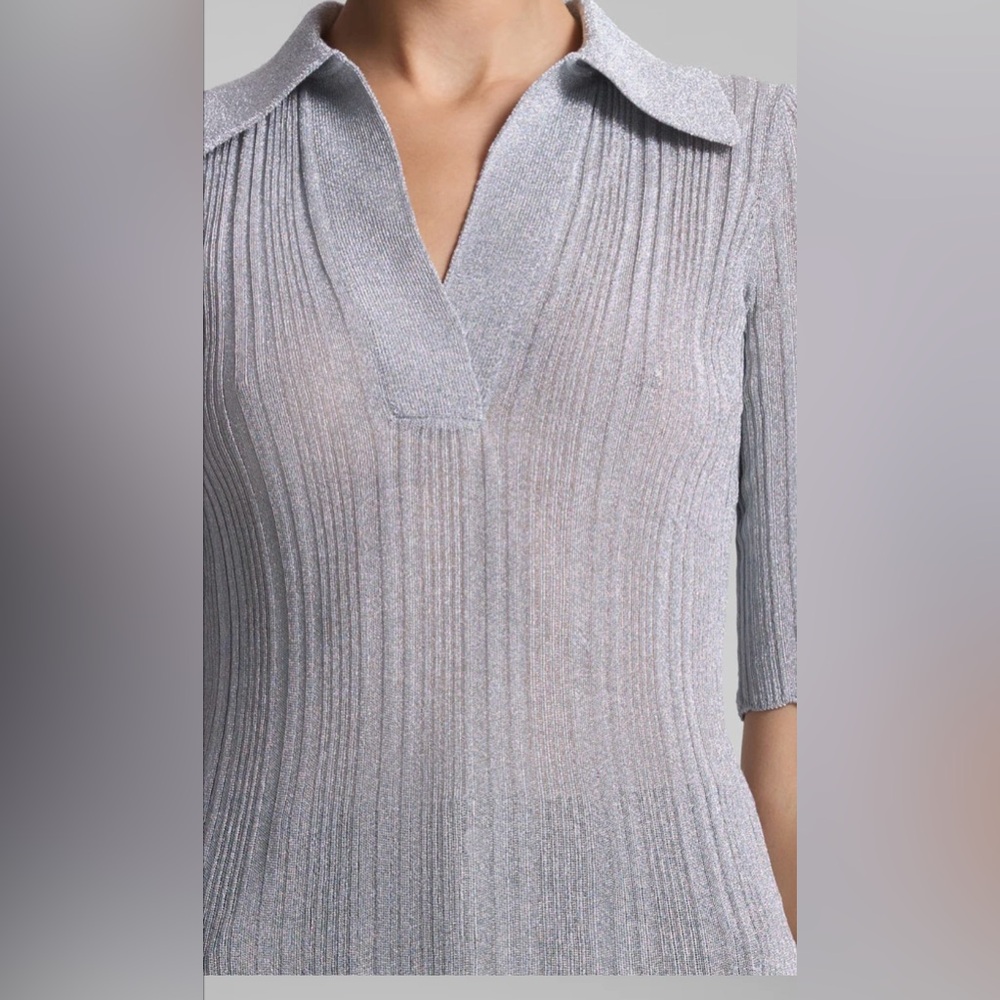 A.L.C. Joey Metallic Knit Top $295 - Picture 2 of 6